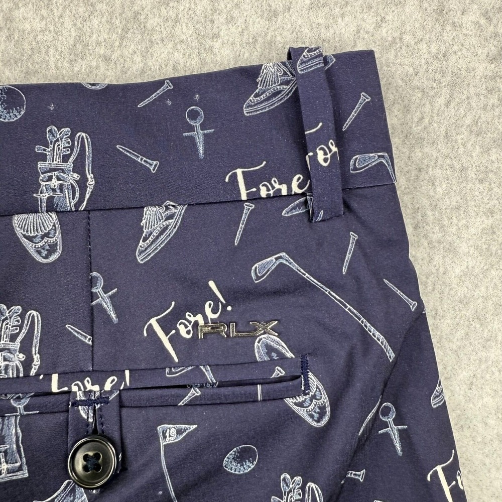 Ralph Lauren RLX Shorts Mens 29 Blue Slim Fit Performance Golf All Over Print - Picture 7 of 13